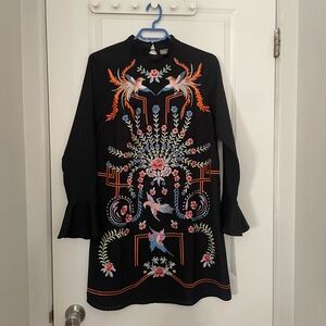 ASOS Black Dress with Colorful Embroidery